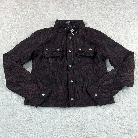 Custo Barcelona Minibar mock neck mettalic moto jacket, NWT size 38 or small - Picture 3 of 12